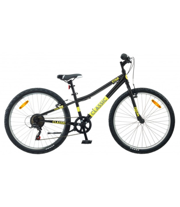 Classic Star 24'' Kids Bike, Black/Yellow